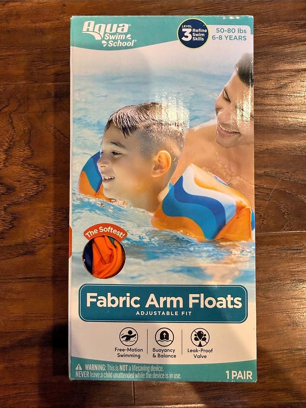 Aqua-swim school Fabric Arm Floats Orange & Blue
